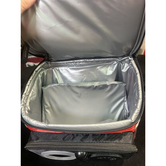 The Original‎ Koozie Red & Black LUNCH BOX COOLER With AM FM RADIO Musicooler - Picture 3 of 9